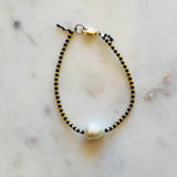 Pearl + 24k Gold Beads Bracelet