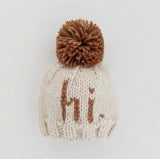 Hi. Pecan Hand Knit Beanie Hat Baby