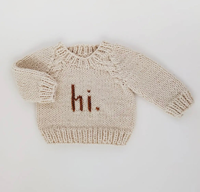 Hi. Pecan Crew Neck Sweater Baby