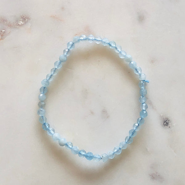 Crystal Faceted Bracelet, Aquamarine