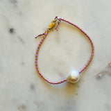 Pearl + 24k Gold Beads Bracelet