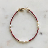 Tiny Pearl + Glass Bead Bracelet