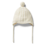 Wilson & Frenchy Knitted Cable Bonnet Gardenia
